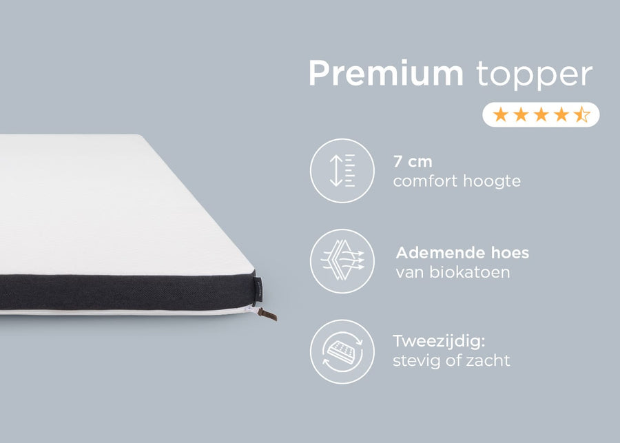 Felman Premium Topper Ademende hoes van biokaoen - tweezijdig