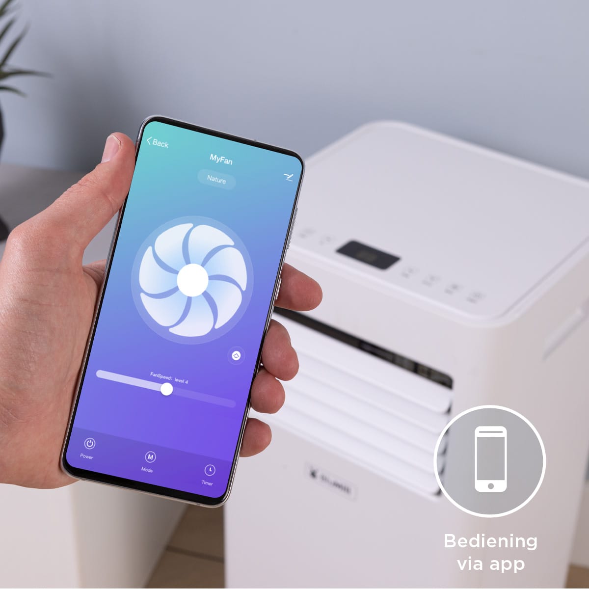 Mobiele Airco 7000 BTU – wifi-bediening via Smart Life App op Android en iOS