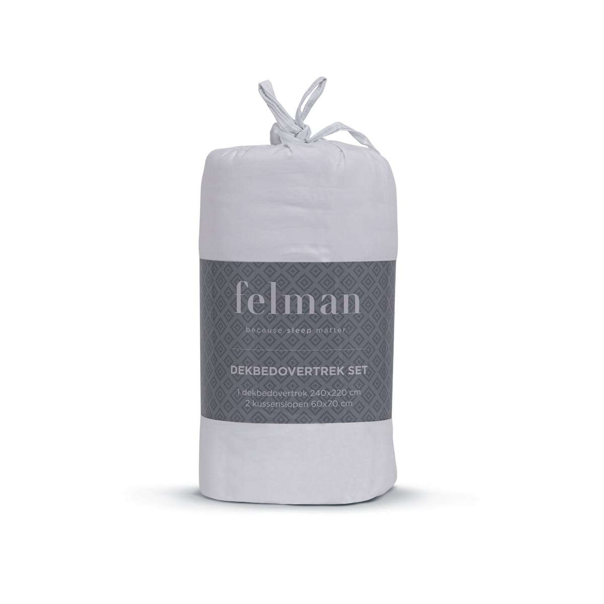 Felman Dekbedovertrek Set 240x220 – 100% microvezels, wit met subtiele verticale strepen