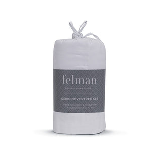 Felman Dekbedovertrek Set 240x220 – 100% microvezels, wit met subtiele verticale strepen