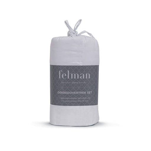Felman Dekbedovertrek Set 240x220 – 100% microvezels, wit met subtiele verticale strepen