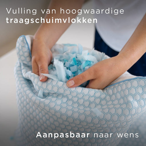 Felman FlexAir Kussen – aanpasbare vulling van traagschuimvlokken, dikte naar eigen voorkeur