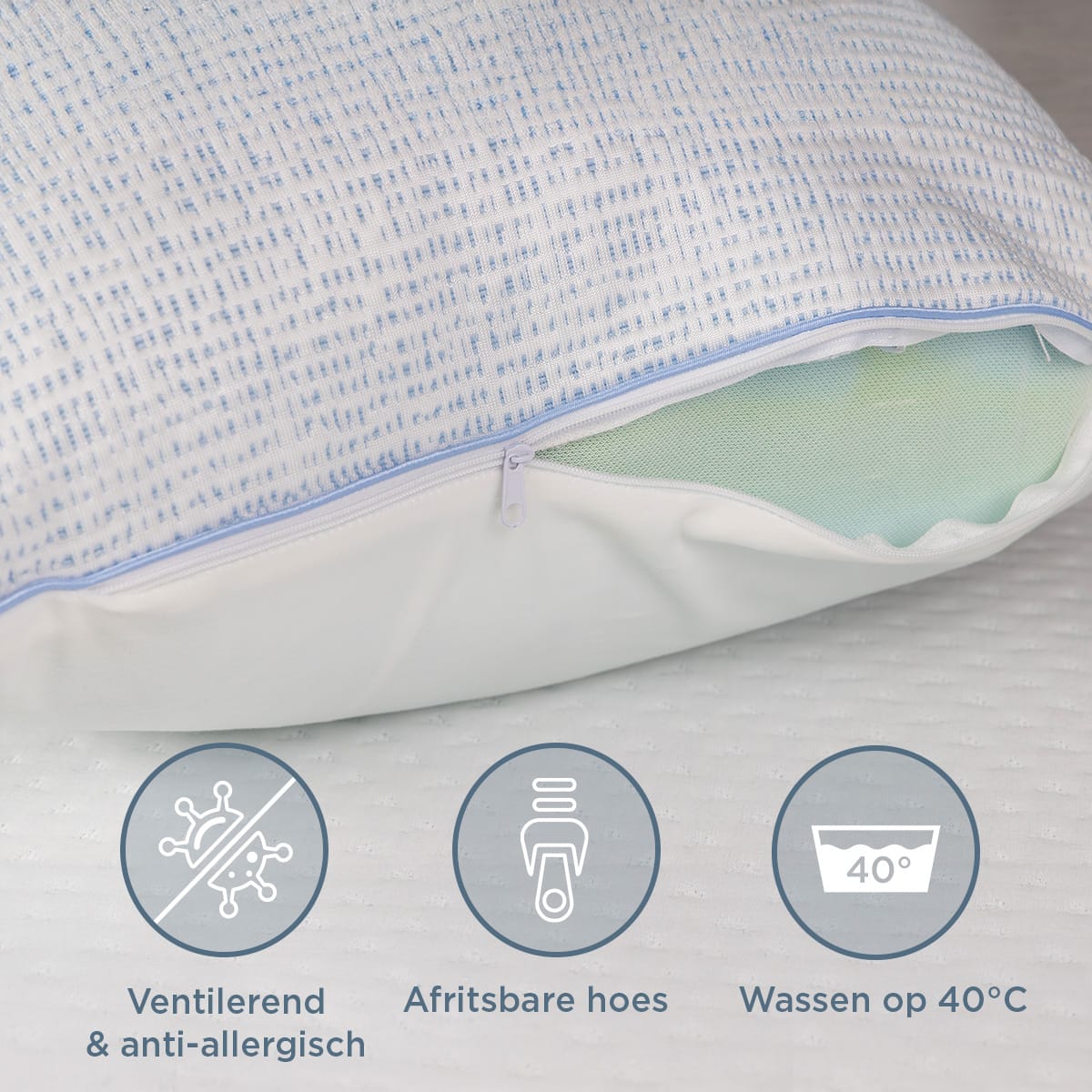 Felman Fresh Air Kussen – antibacterieel en anti-allergisch, OEKO-TEX gecertificeerd