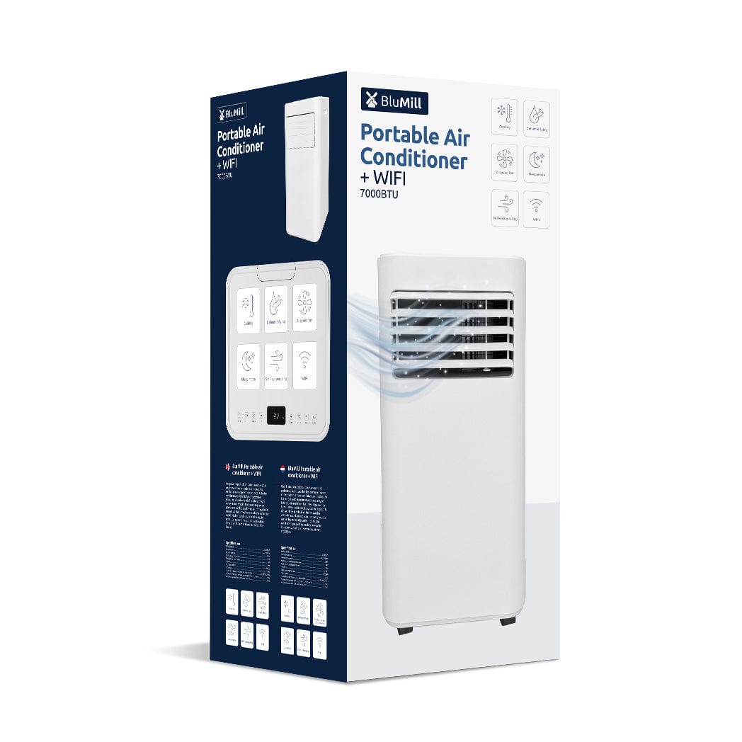 Mobiele Airco 7000 BTU – droogstand en ventilatiefunctie voor optimaal klimaat