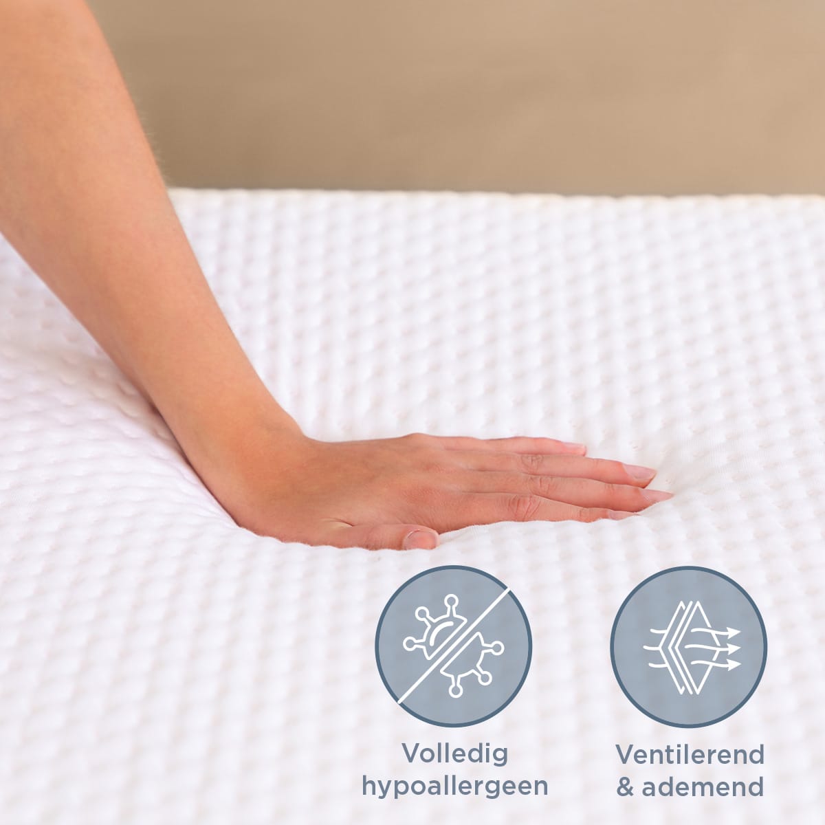Felman Basic Topper detail – antibacteriële hoes van biologisch katoen