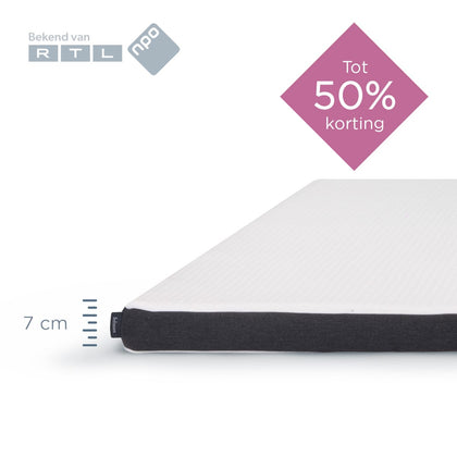 Felman Premium Topper 7 cm – matrastopper op bed, hybride schuimlagen